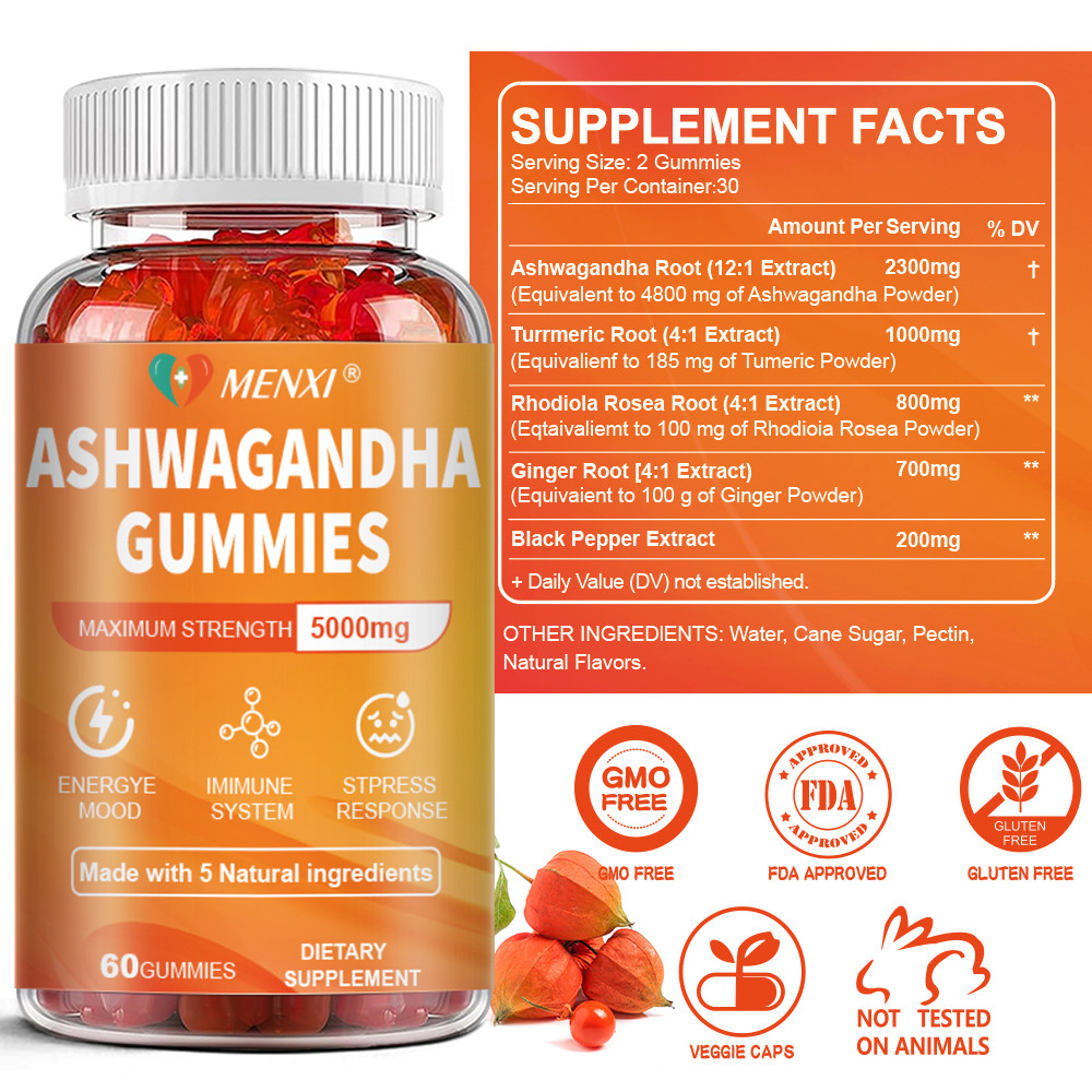 Ashwagandha Gummies Better Than Goli Extra Strength 5000mg Ashwagandha Root