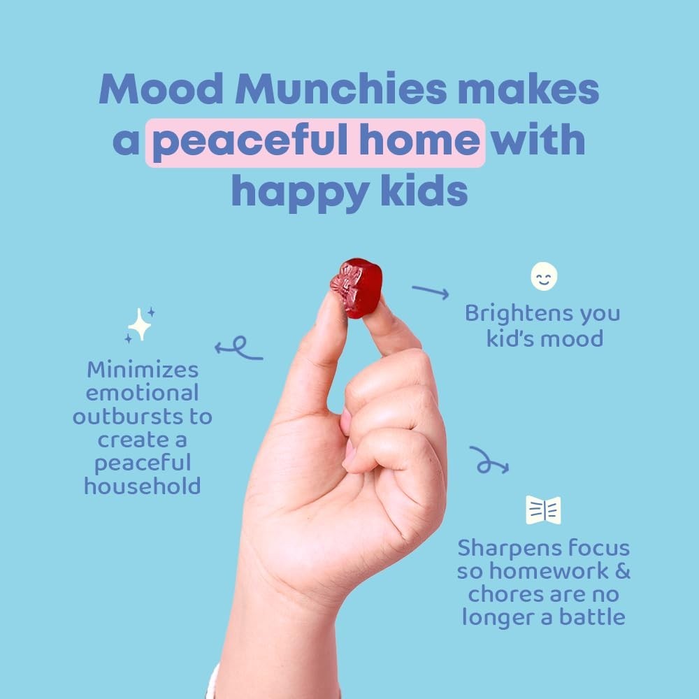 Saffron Gummies Mood Munchies for Kids 4+ Sugar Free Vegan Brain Support Extract