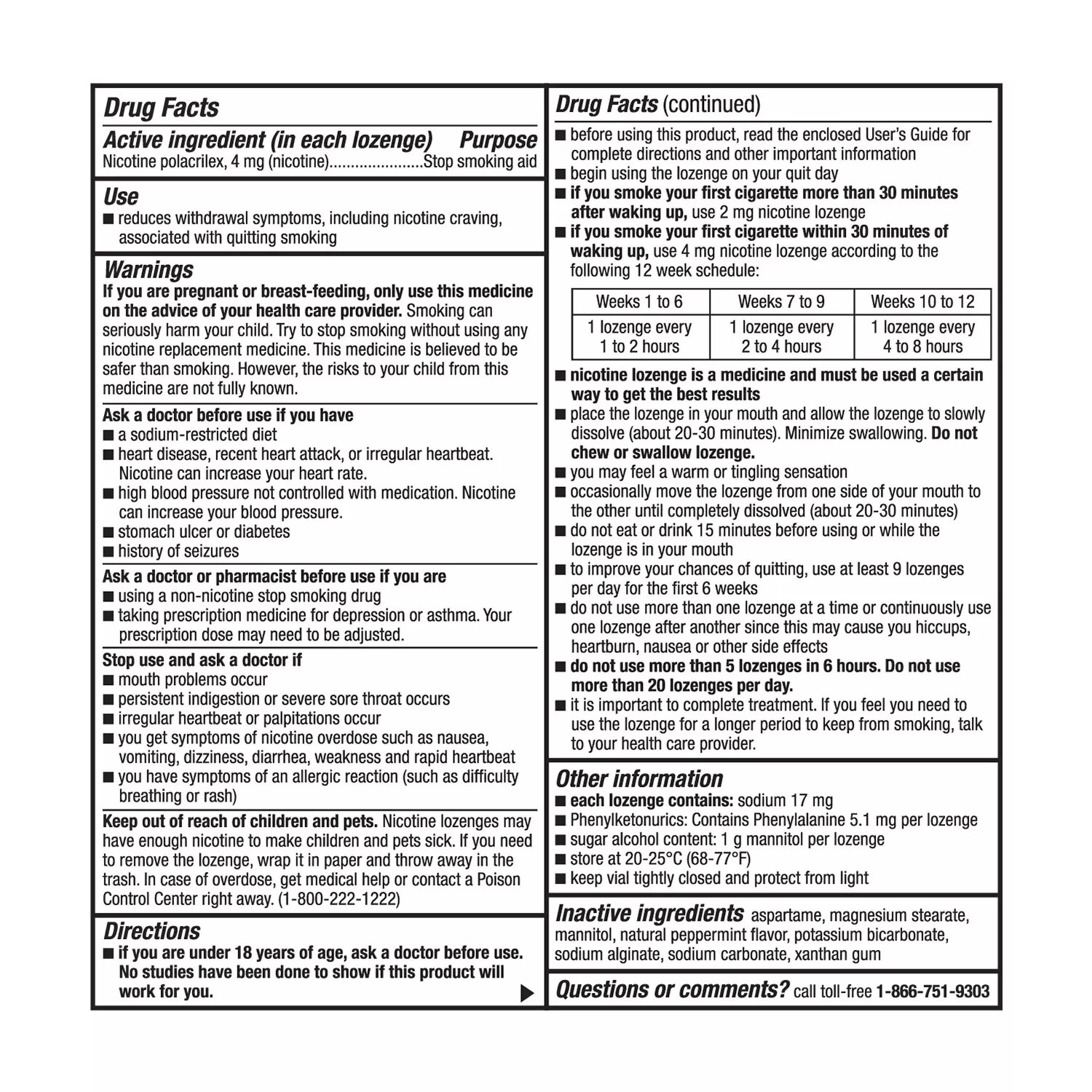 Member’s Mark 4 mg Nicotine Polacrilex Lozenges Stop Smoking Aid, 216 Pieces