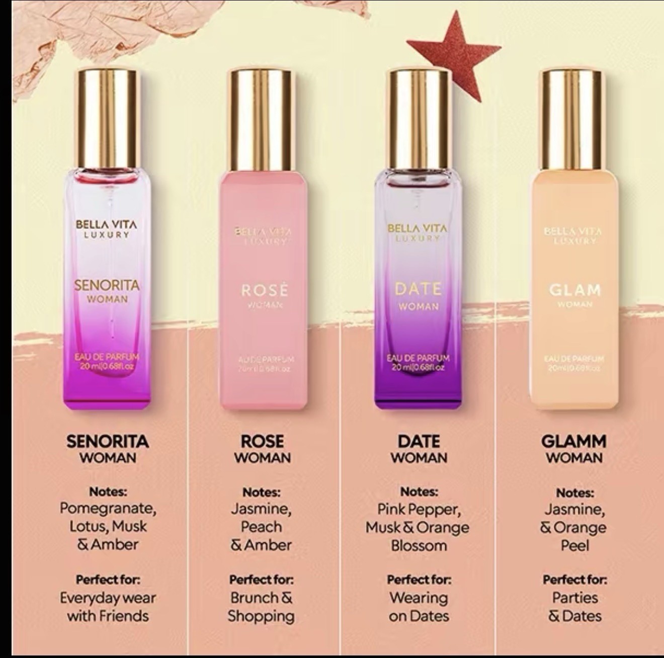 Bella Vita Luxury’s Him & Her Gift Set 3 Perfume Sets for Men & Women 12 x 20ml