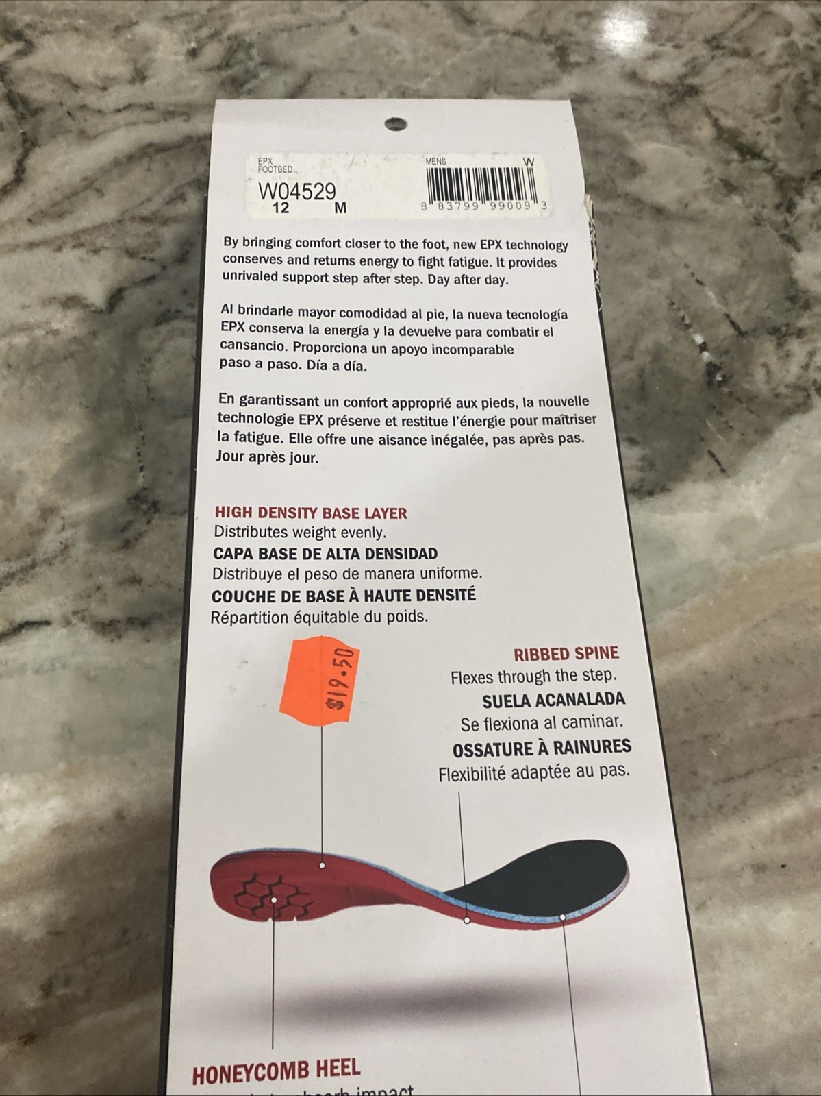 New Men’s Sz 12 M Wolverine Durashock W04529 EPX Anti-Fatigue Insoles For Boots