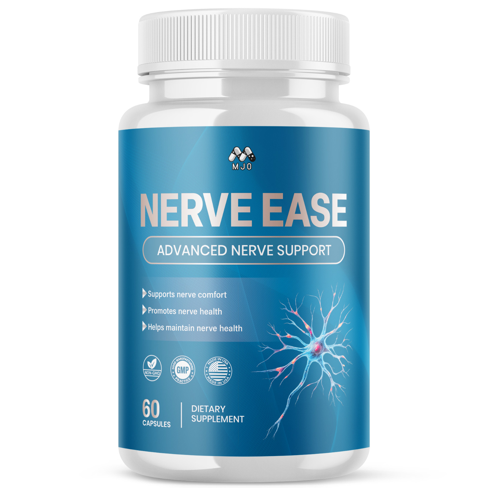 (1 Pack) Nerve Ease Advanced Nerve Support Strength Formula NerveEase 60 Caps