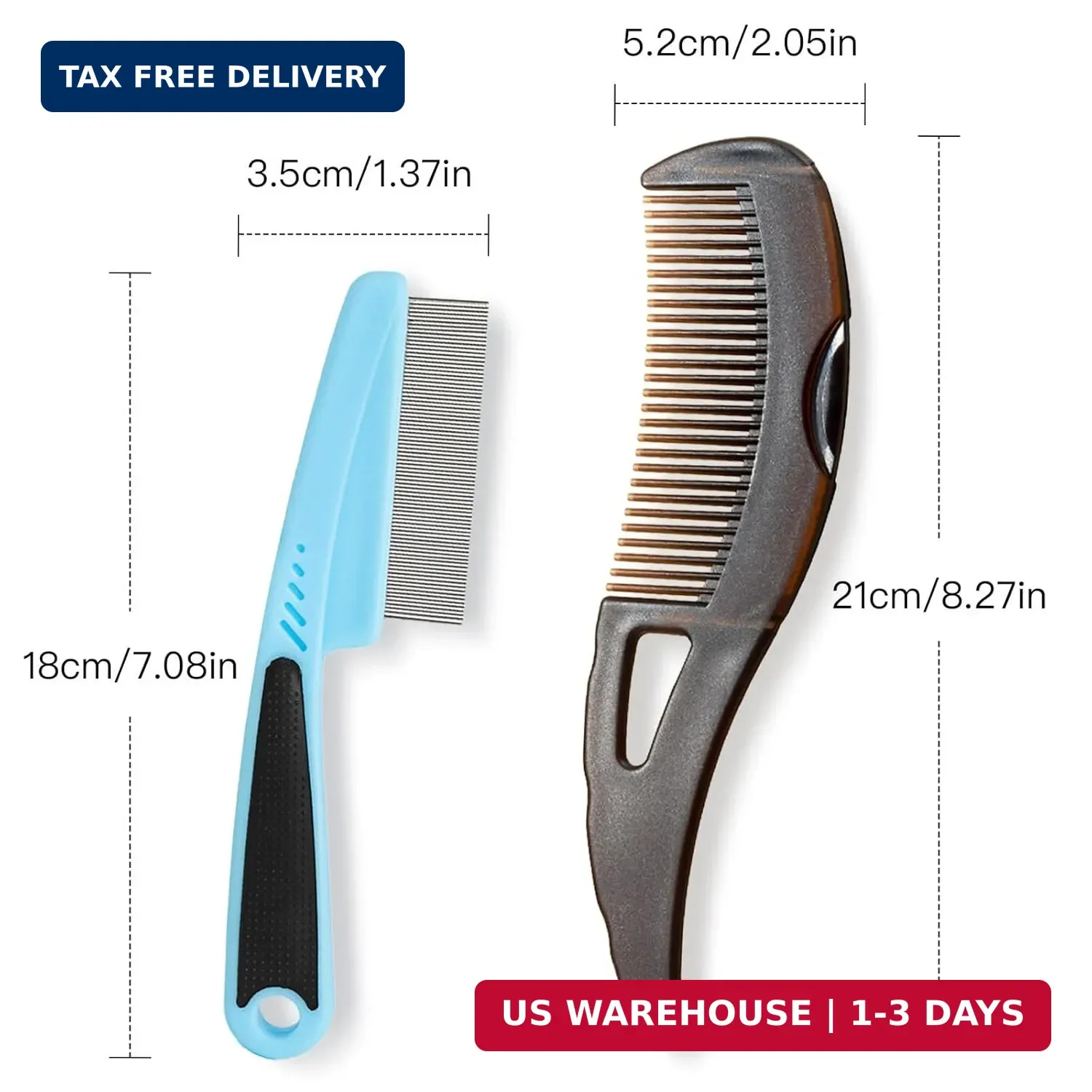 Dandruff Comb, Stainless Steel Fine Tooth Lice/Flea Comb, Psoriasis Comb, Scalp