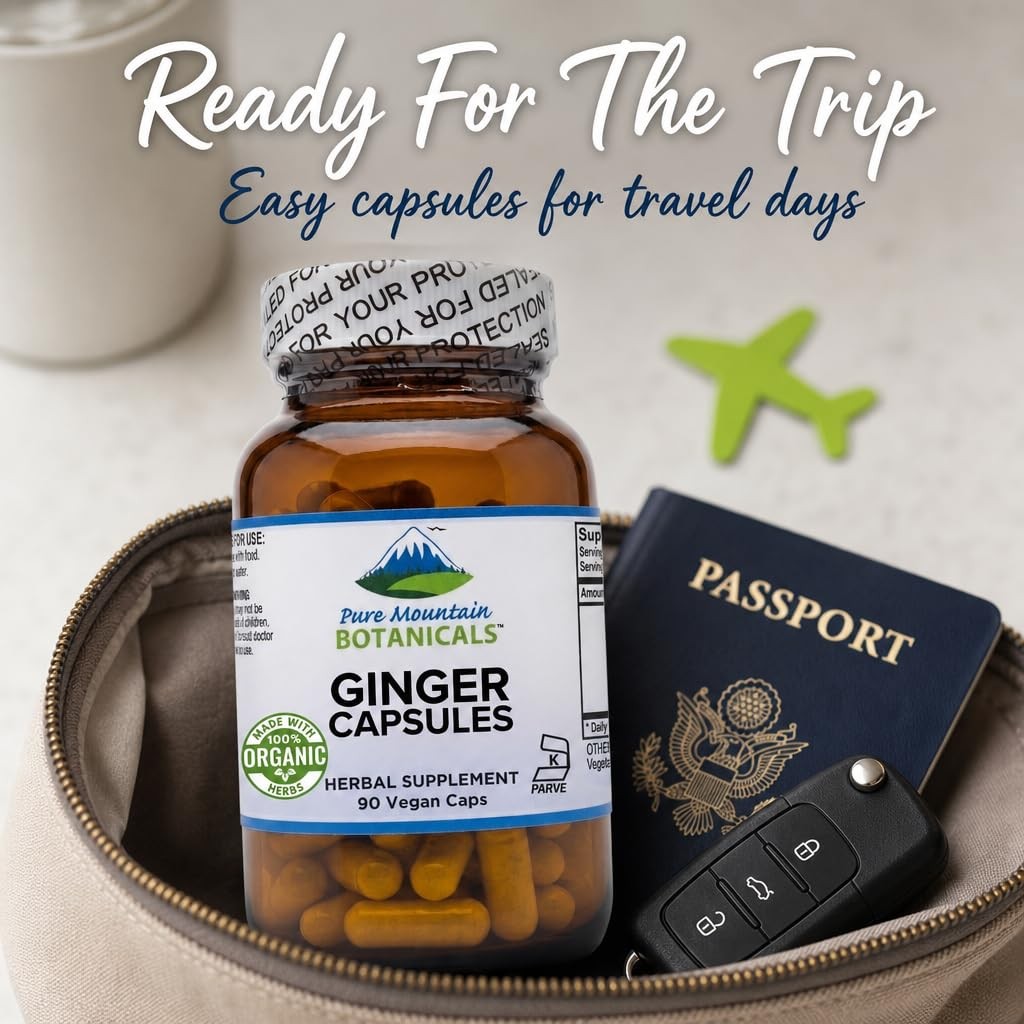 Want the Best Ginger Capsules for Nausea? Pure Mountain Botanicals Ginger Caps