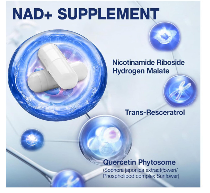 NAD+ Supplement – NAD Nicotinamide Riboside Resveratrol NAD Supplement 1000mg