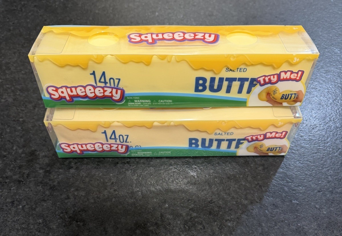 Sunny Days Squeezy Butter Squishy Toy 14oz New and Sealed. This Is For 1 Butter!