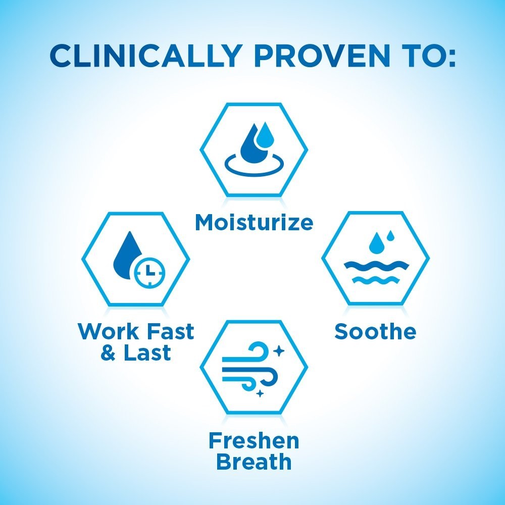 Moisturizing Oral Rinse & Lozenges for Dry Mouth, Alcohol-Free, Mint Flavor, 33.