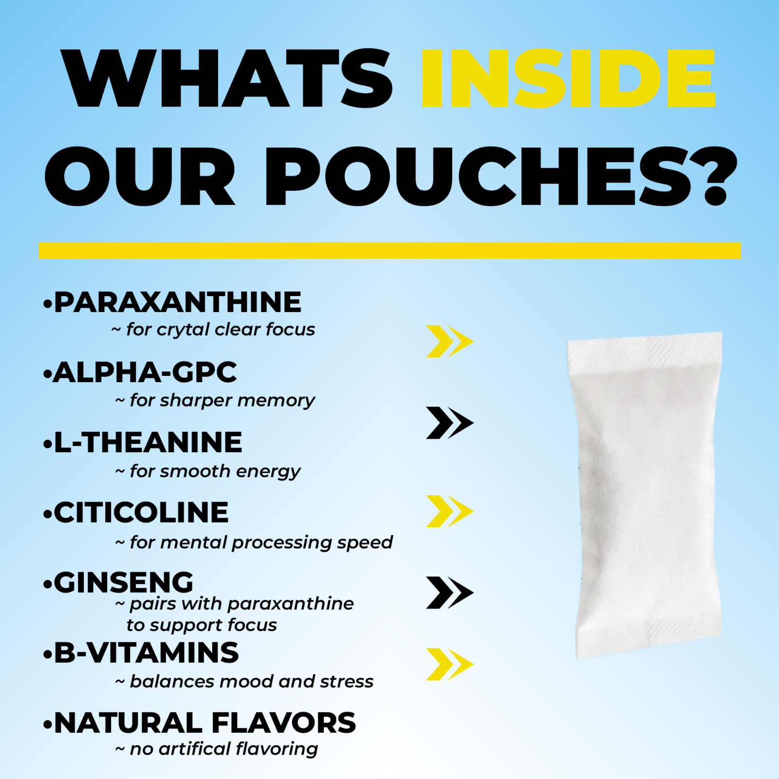 Plopii Focus Nootropic Pouches, 120mg Paraxanthine, Nicotine-Free, Caffeine-Free
