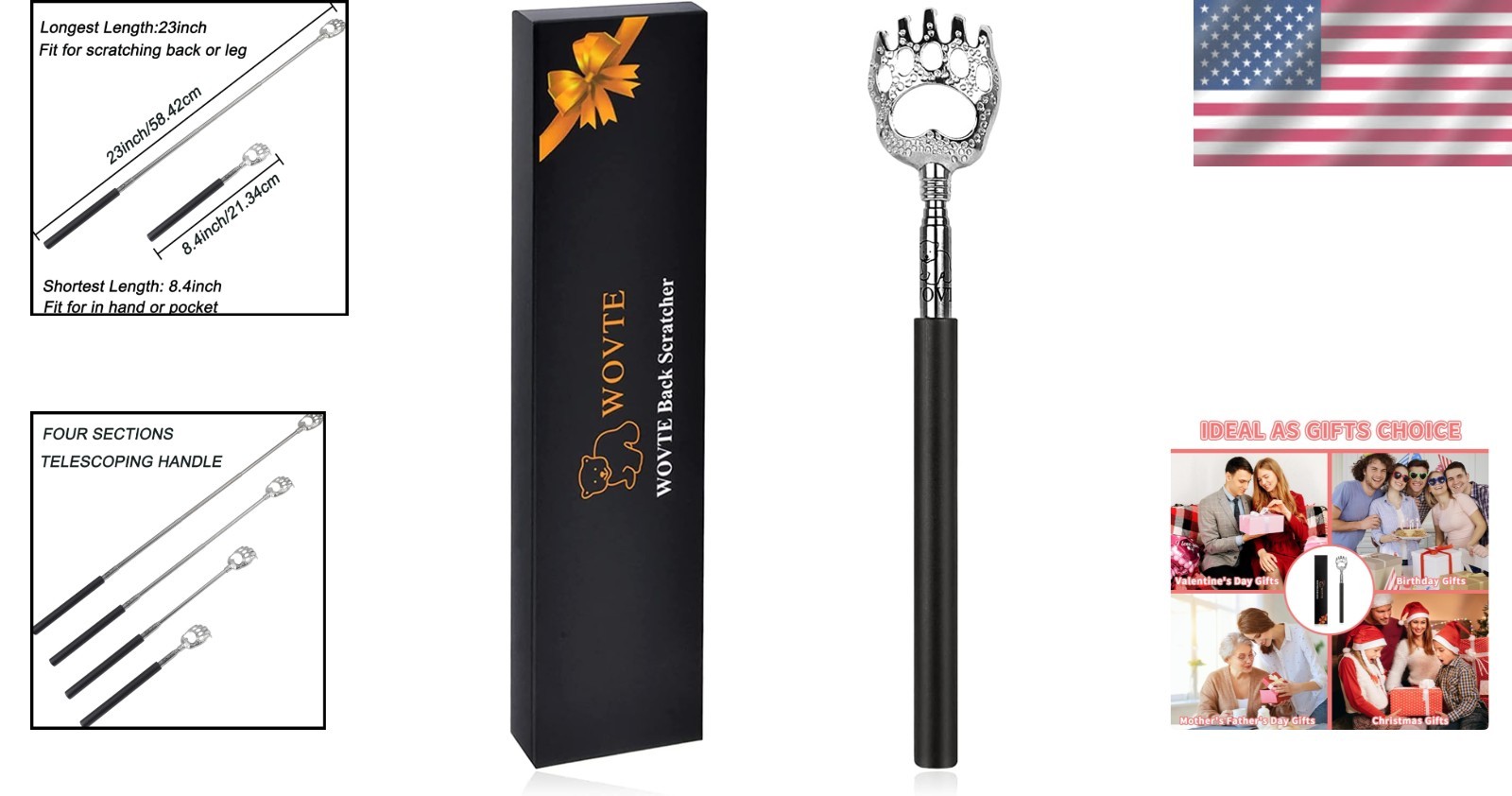 Stainless Steel Extendable Back Scratcher with Soft Grip for Ultimate Comfort