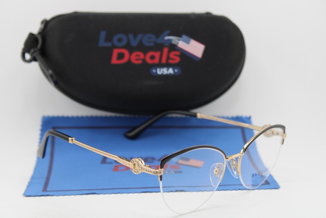 NEW BVLGARI BV 2217-B 2033 BLACK GUNMETAL GOLD AUTHENTIC EYEGLASSES 54-16