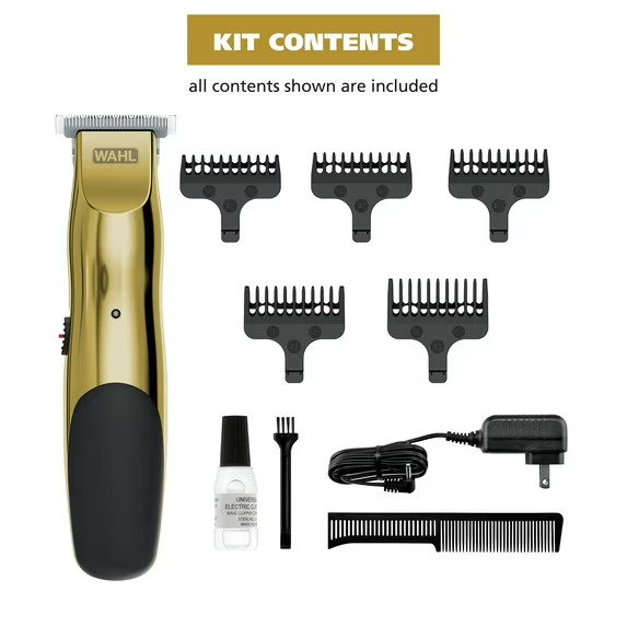 Wahl T-Pro Plus, USB Rechargeable Battery Trimmer, Gold with Rubber Grips