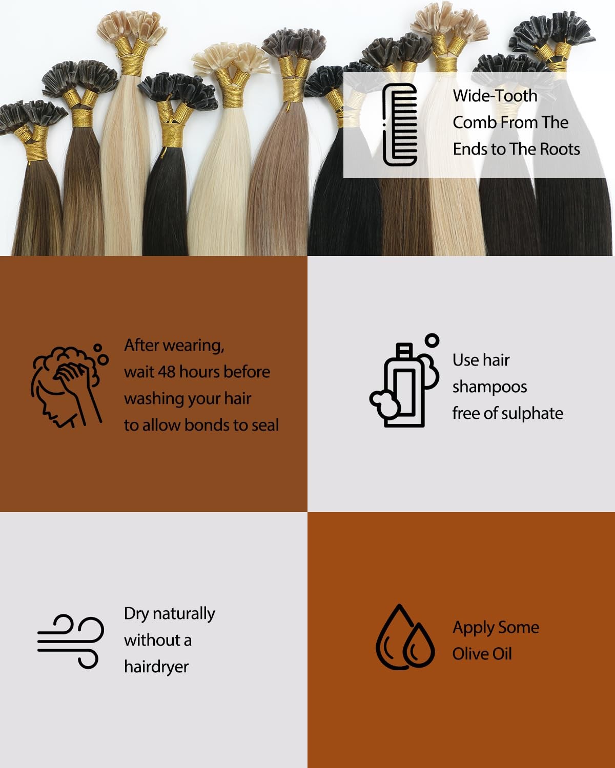 Vinbao U Tip Hair Extensions Human Hair Chocolate Brown 18In 50G 50S Hot Fusion