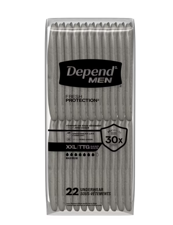 Depend Fresh Protection Incontinence Underwear for Men, Adult, XXL, 44 Count