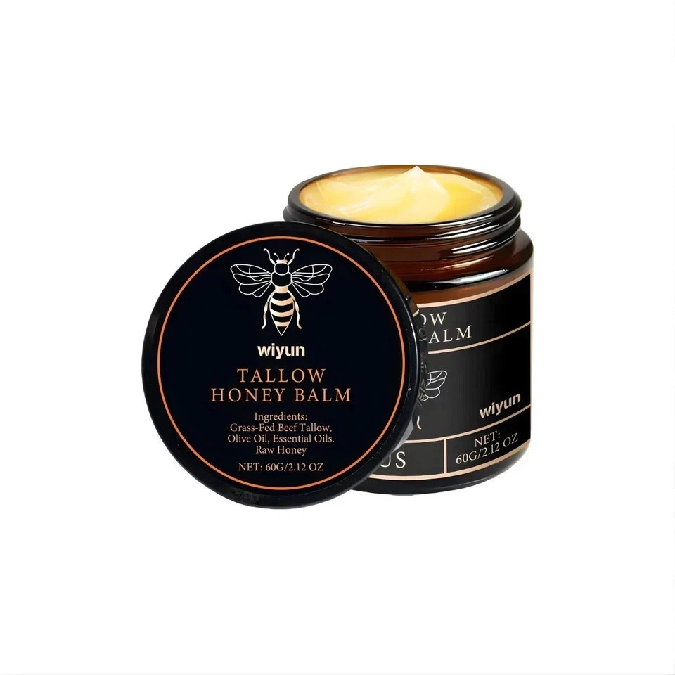 Grass-Fed Beef Tallow and Honey Balm, Beef Tallow Skin Care, Moisturising Cream