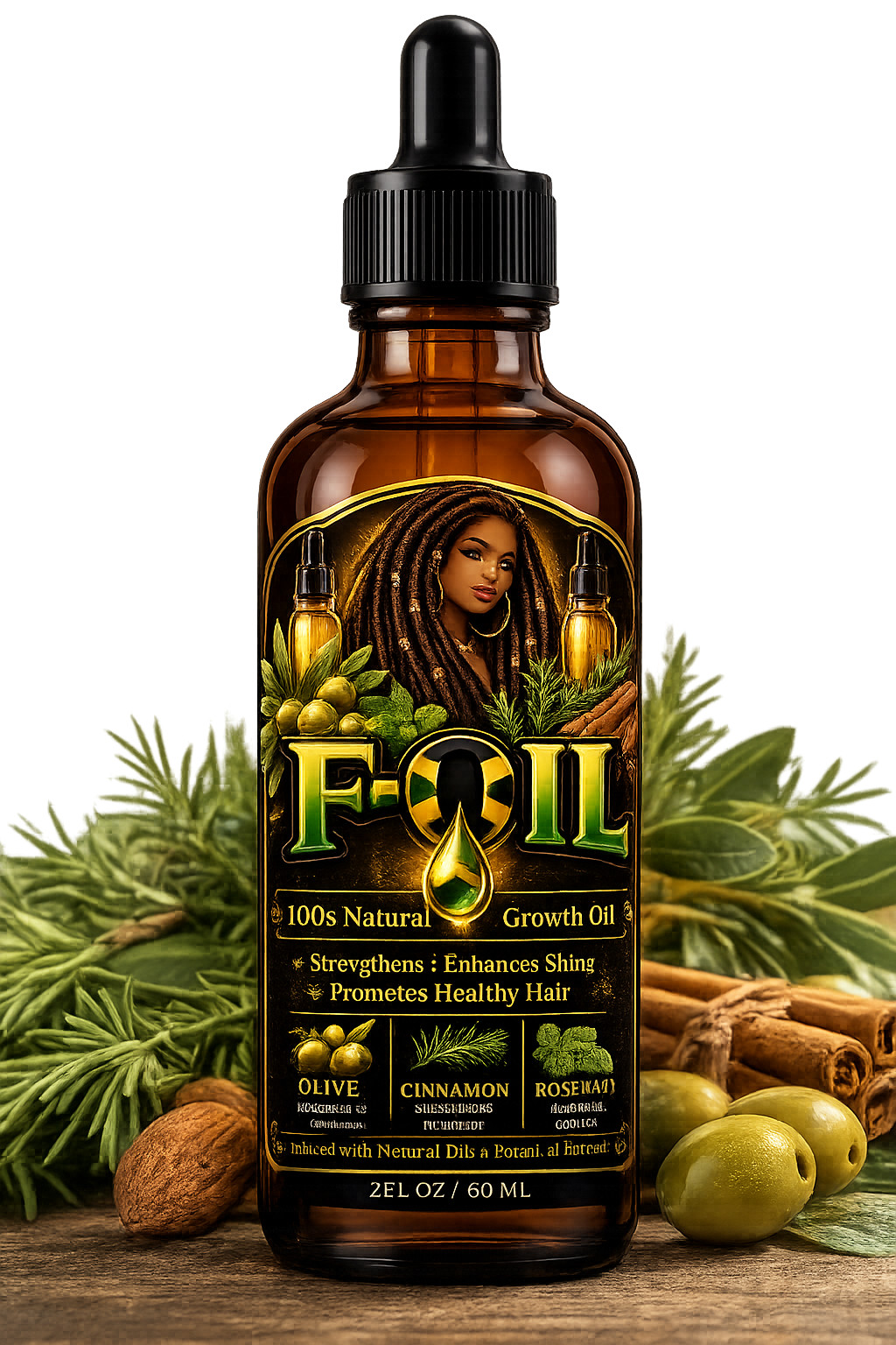 hair oil : F Oil 100% Natural Hair Oil – Rosemary, Mint, Cinnamon&olive oil 100%