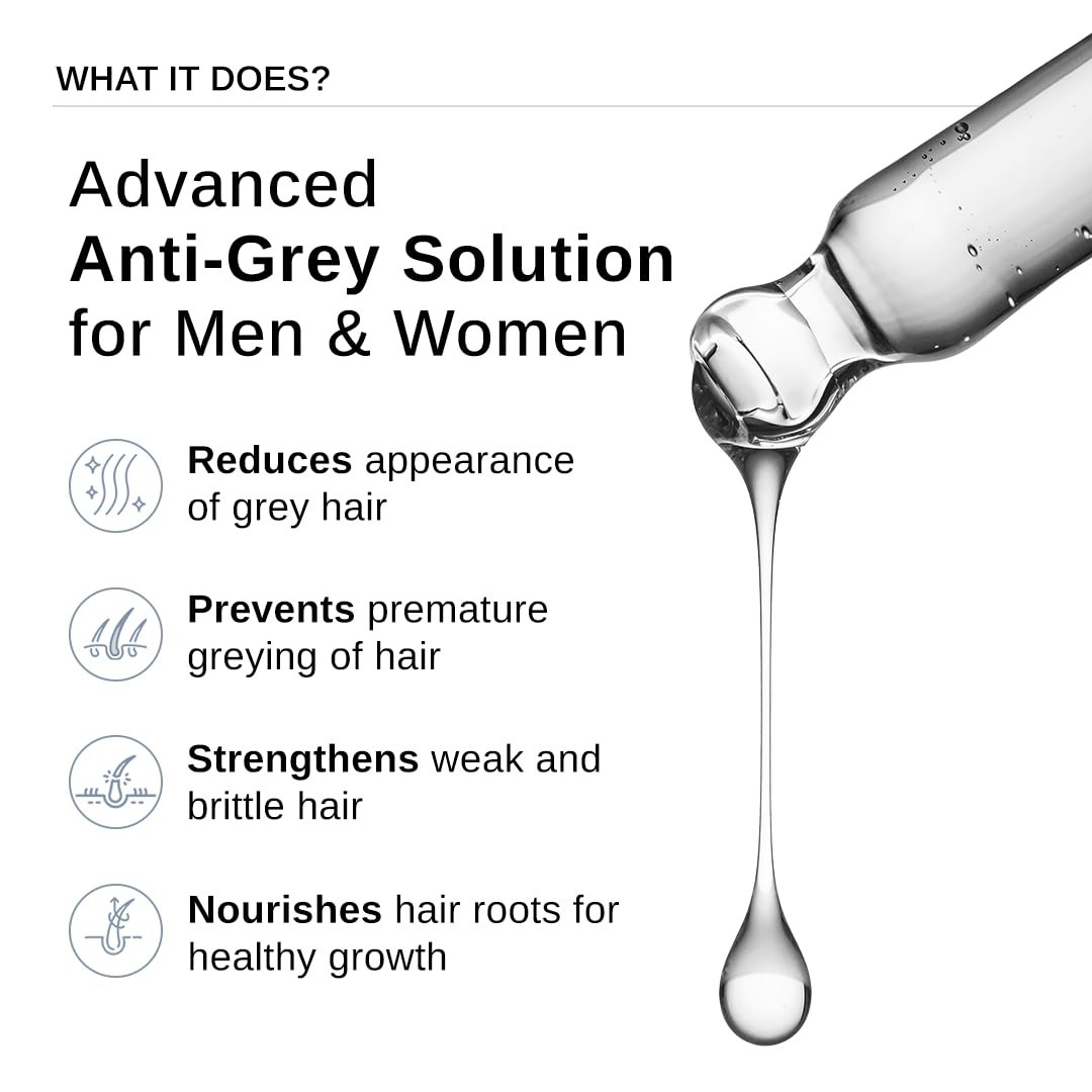 Bare Anatomy Advanced Anti-Grey Serum | Reduces Hair Greying | Silverfree Peptid
