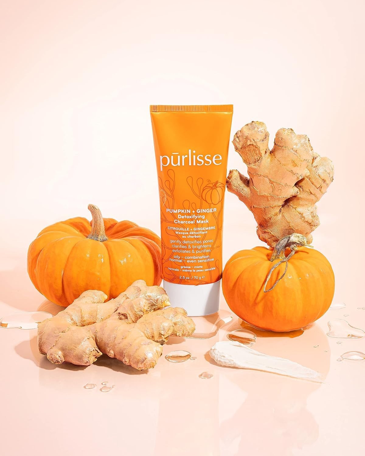 Purlisse Pumpkin & Ginger Detox Charcoal Mask – Brightening, Soothing & Clari…