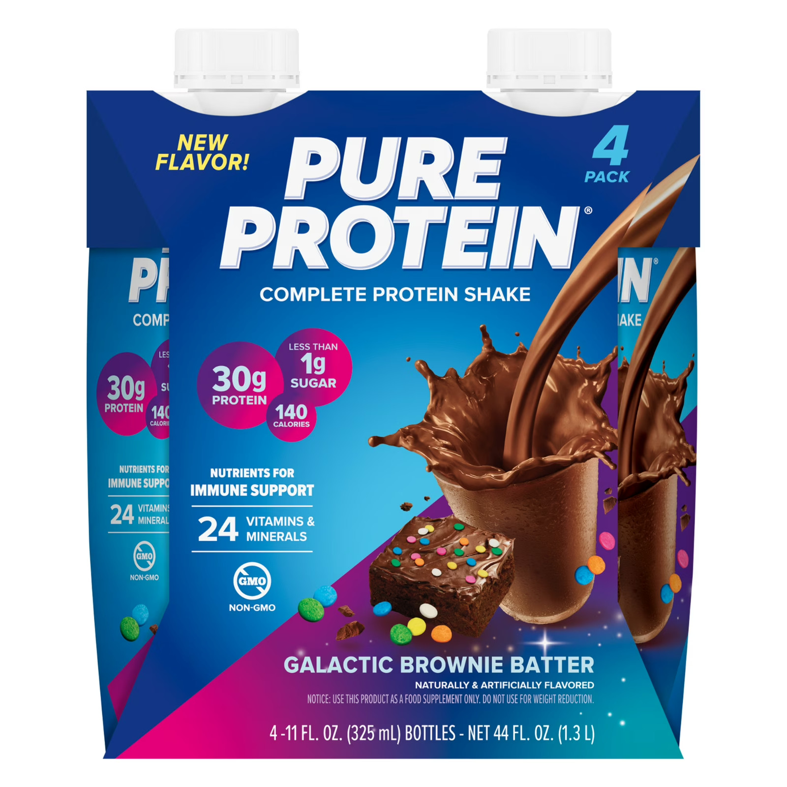 Pure Protein, Galactic Brownie Batter Complete Protein Shake, 30g Protein, 11 fl