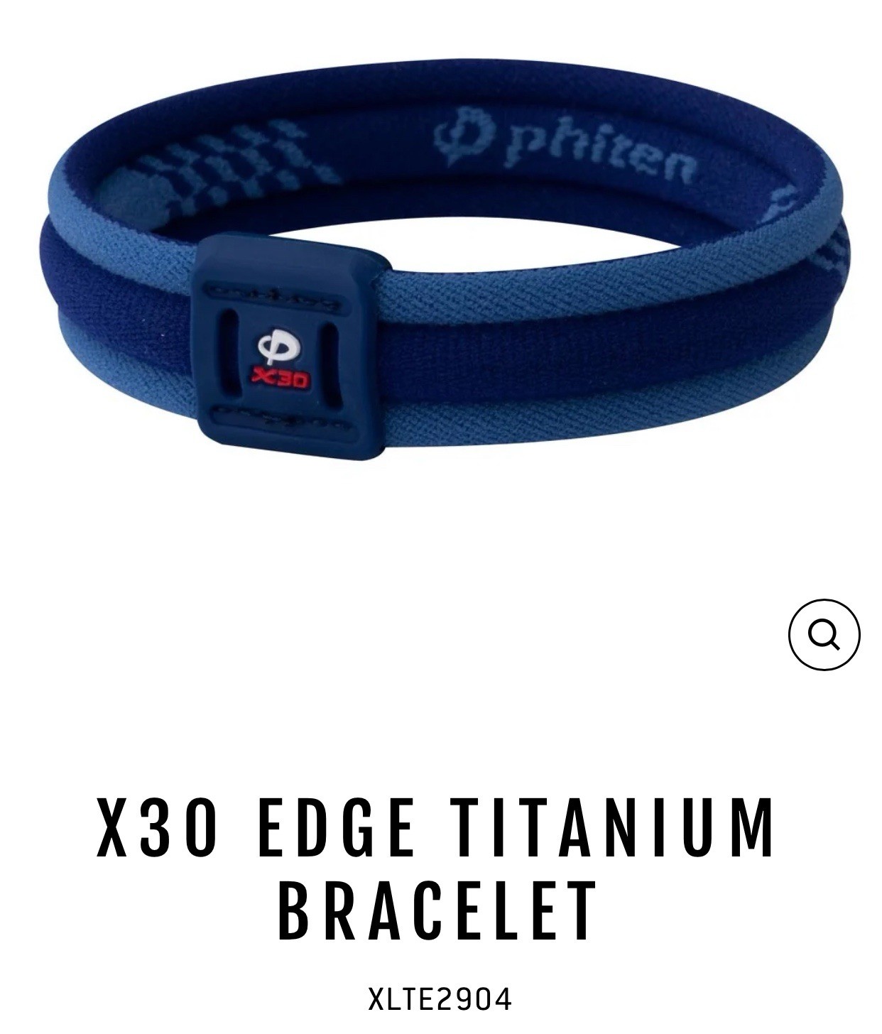 Phiten X30 Edge AQUA TITANIUM Health Bracelet 6-3/4” (17cm) Blue Made In Japan.