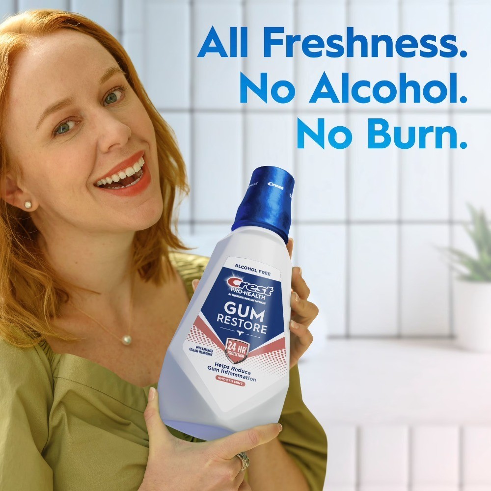 Free Mouthwash for Gingivitis and Plaque, Smooth Mint Flavor Mouth