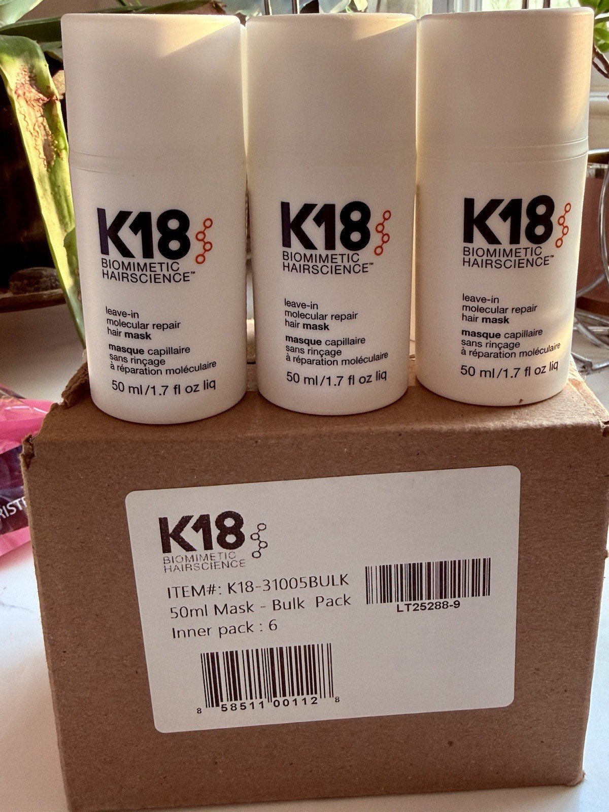 K18 Biomimetic Hairscience Leave-In Molecular Repair Hair Mask 50ml New (3)