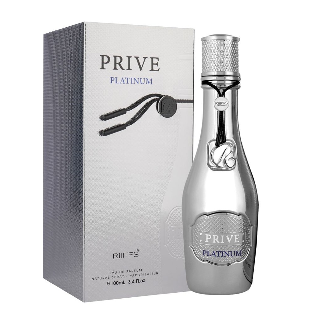 Prive Platinum Men by Riiffs Eau de Parfum – 3.4 oz – Fresh Metallic, & Woody