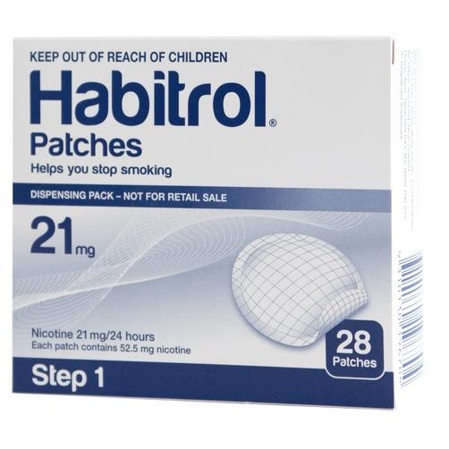 STEP 1 HABITROL TRANSDERMAL NICOTINE PATCH (21mg, 1 box, 28 patches) NEW 01/2026
