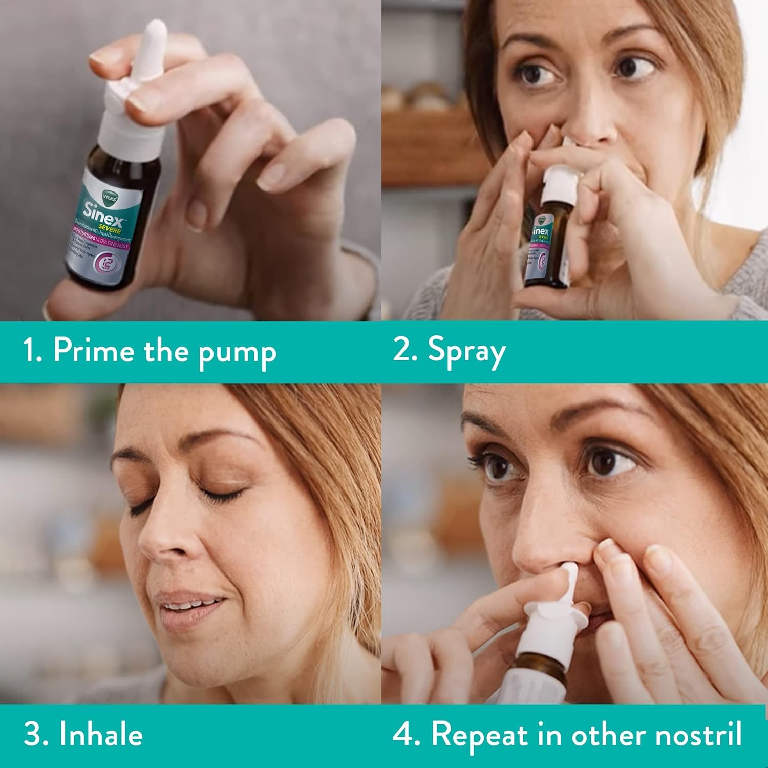 Vicks Sinex Severe Nasal Spray with Moisturizing Ultra Fine Mist, Decongestant f