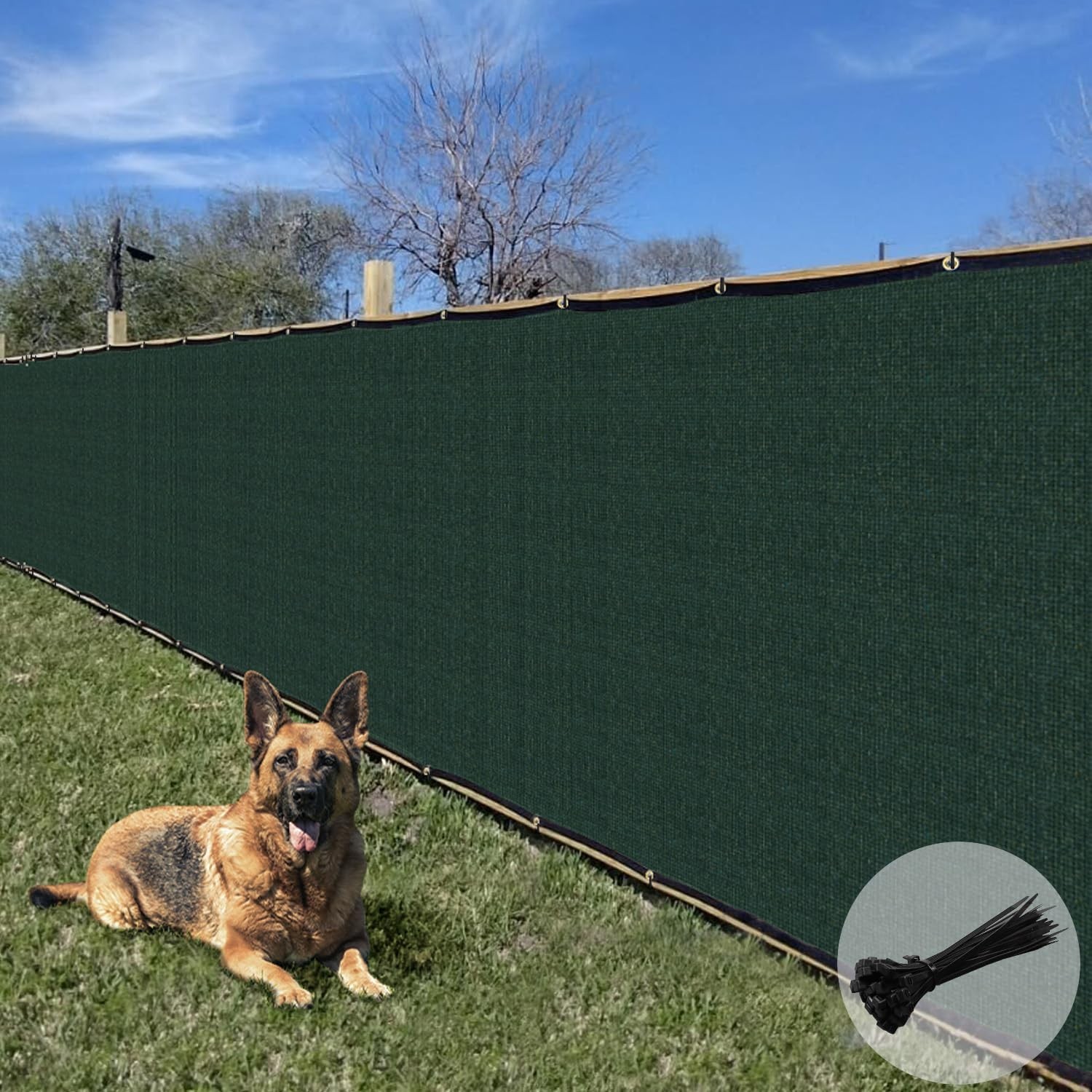 E&K Sunrise 6′ x 20′ Privacy Fence Screen with Grommets, Outdoor Windscreen F…