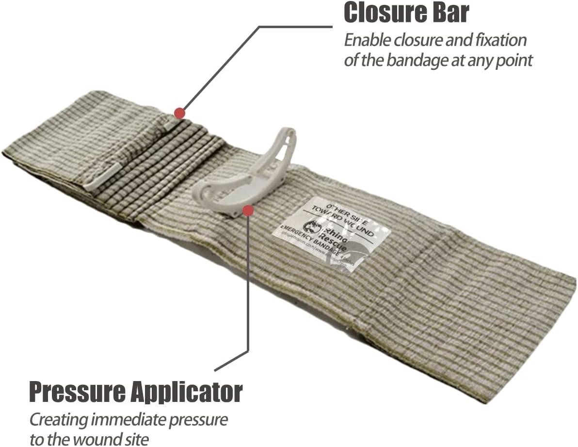 Emergency Israeli Bandage 6in Elastic Stretchable Dressing 2pcs (RHINO RESCUE)