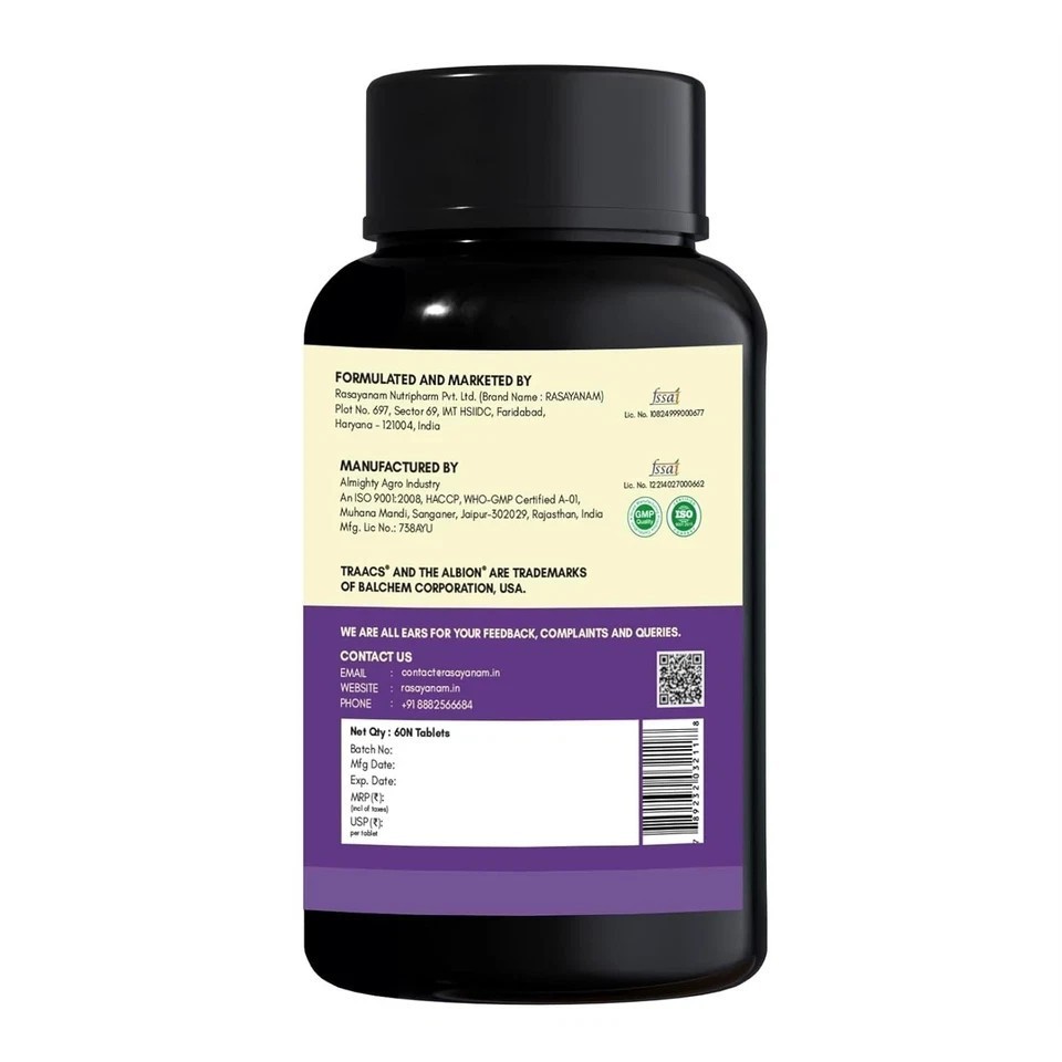 Chelated Magnesium Glycinate (2445mg) Supports Sleep, Relaxation,Muscle Recovery