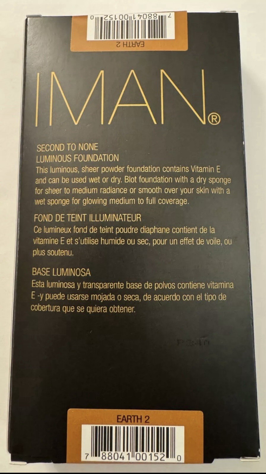 IMAN COSMETICS Second to None Luminous Foundation 0.35 oz Earth 2