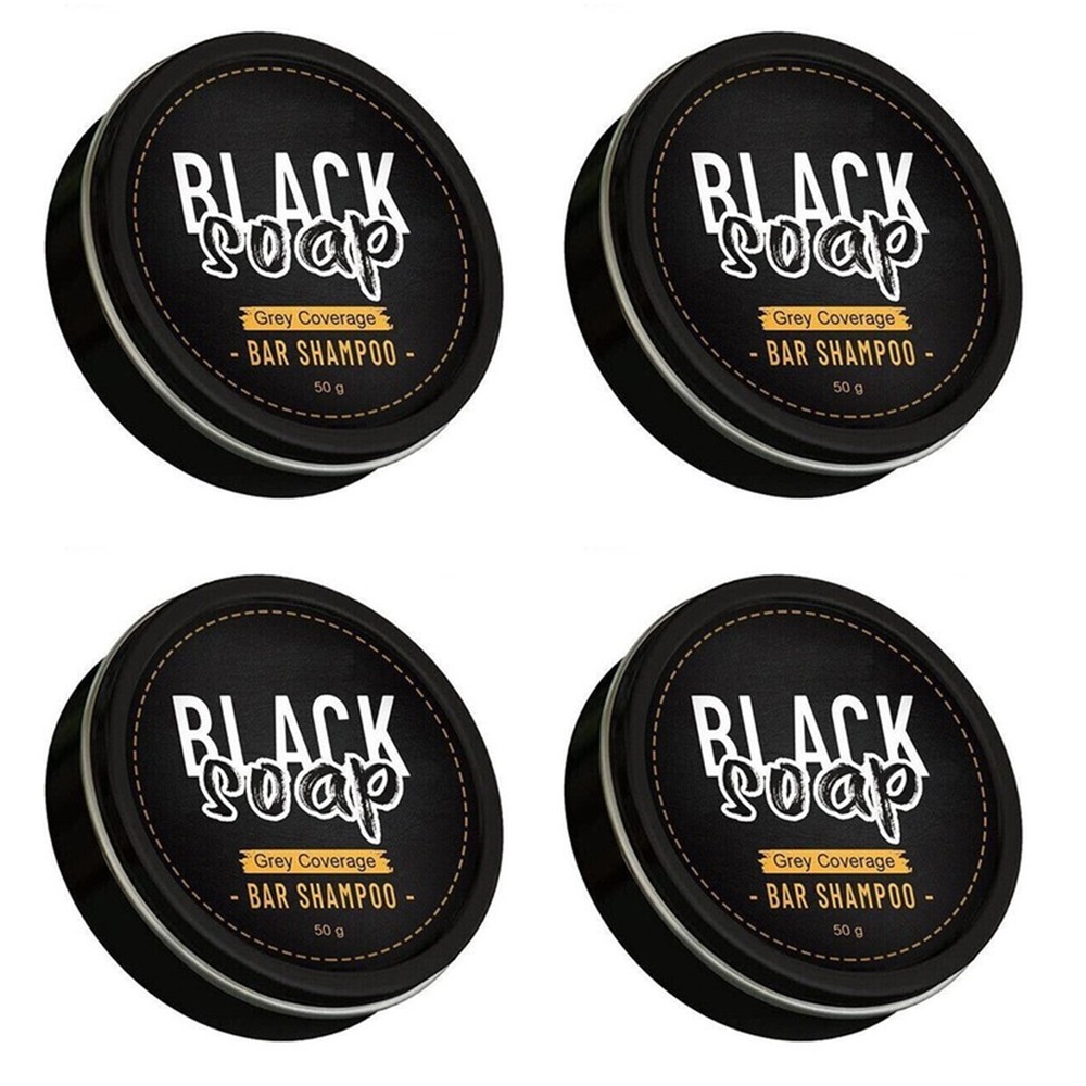 2/4PC Black Hair Soap Grey Hair Coverage Bar Shampoo Hair Darkening Black Soap