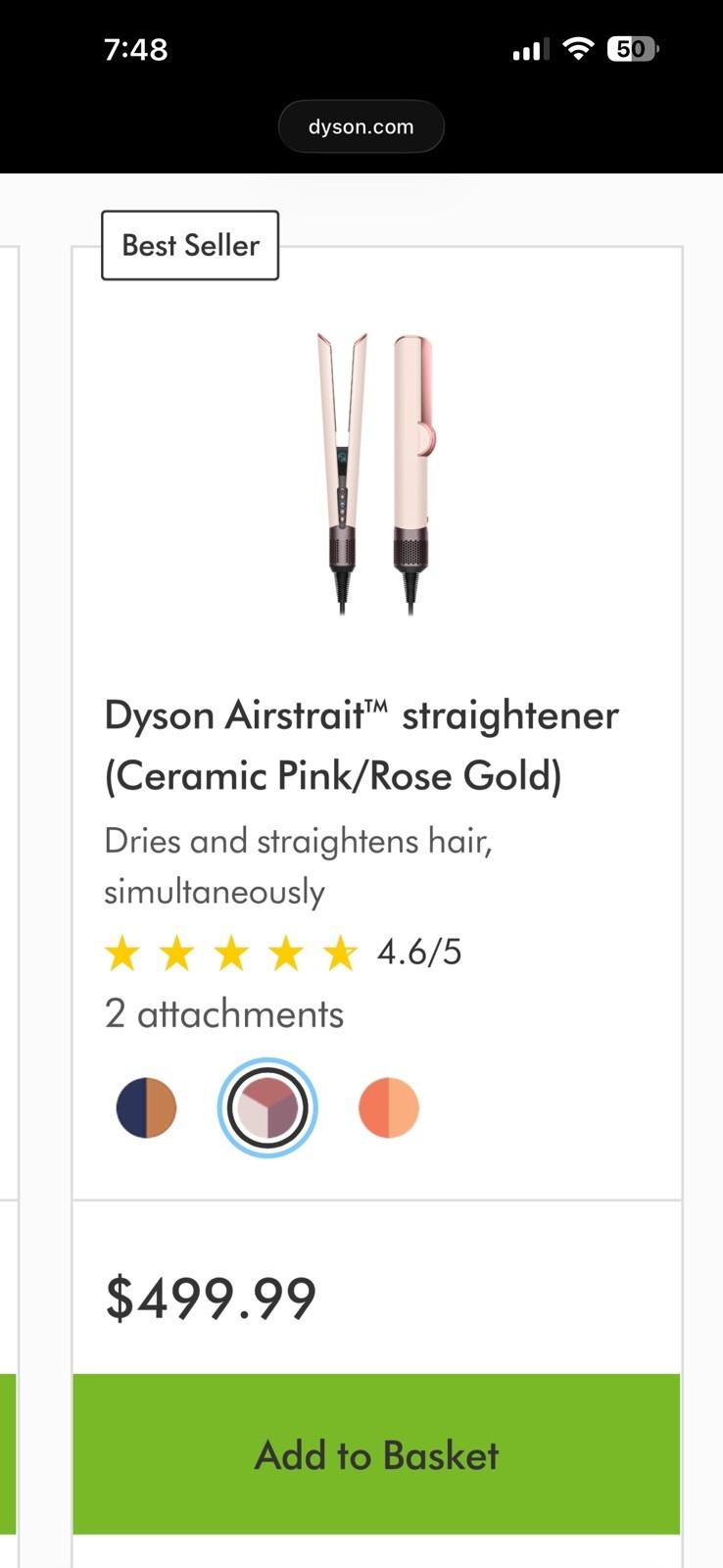 Dyson Airstrait™ Straightener (Wet to Dry) – Limited Edition Jasper Plum/Rose Go