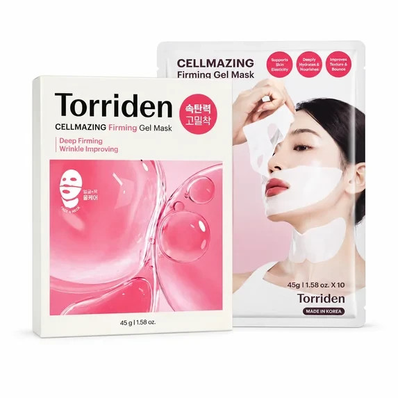 Torriden Cellmazing Gel Mask – 5D Collagen Hydrogel, Firms Face & Neck, 10 Ct