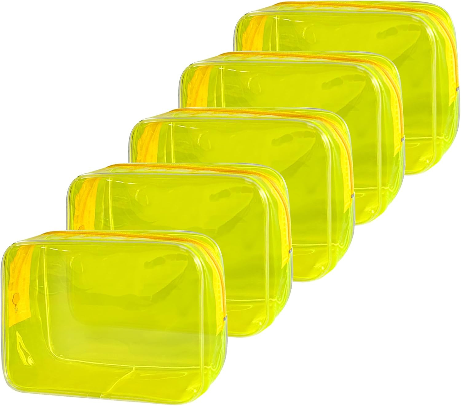 Neon TSA Approved Clear Toiletry Pouch, 7″X2.3″X4.7″ Size, PVC Travel Makeup Bag