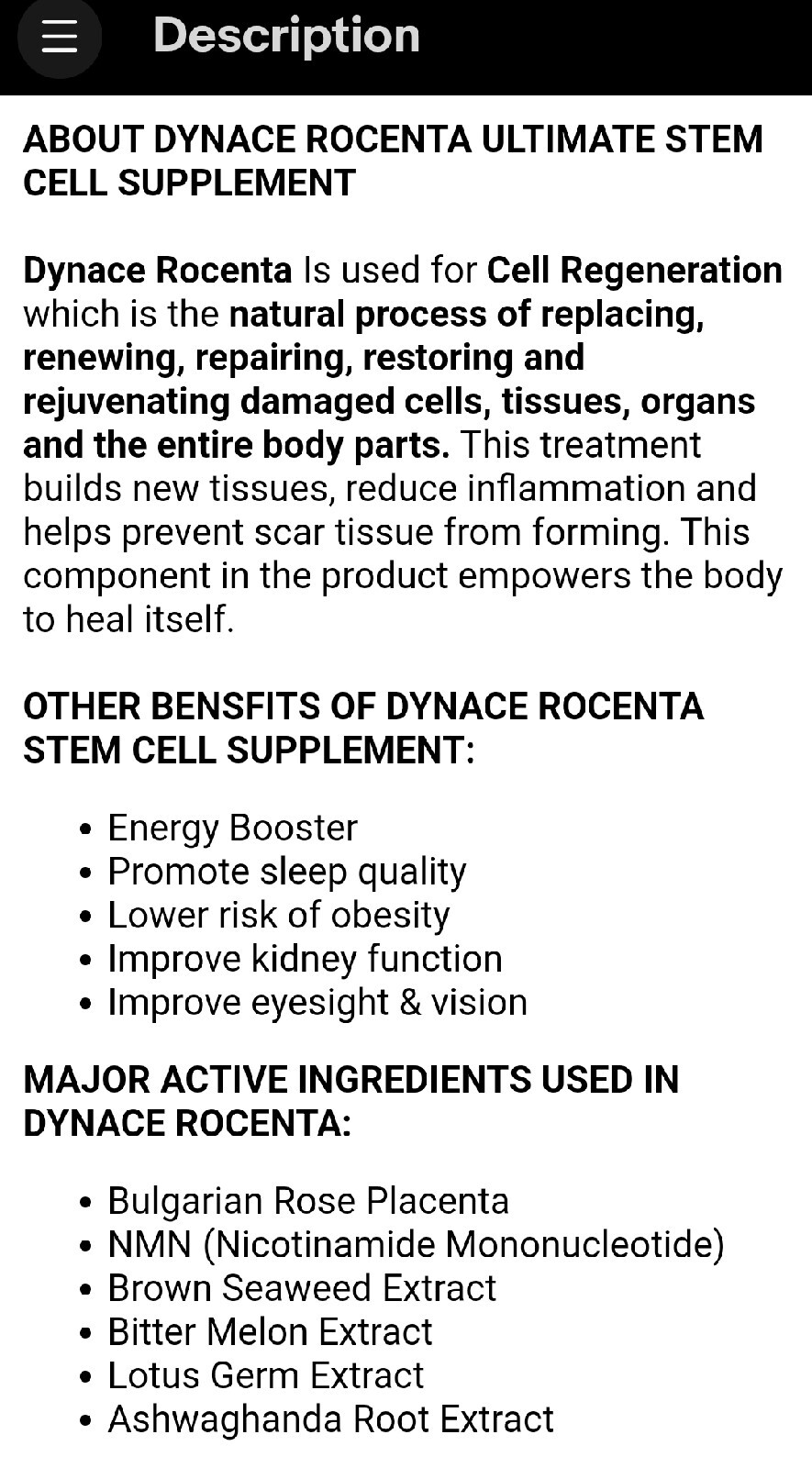 Dynace Rocenta Antioxidants, Blood Sugar Support , Blood Health…