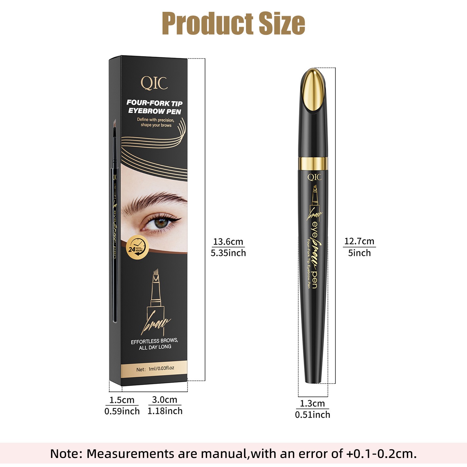 4-Prong Waterproof Eyebrow Pencil – Easy to Apply, Long-Lasting & Smudge-Proof