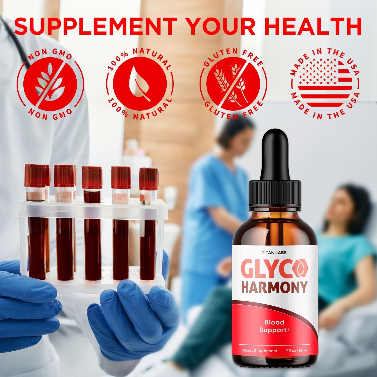 (1 Pack) Glyco Harmony Blood Support Drops Vitamin Supplement 30 Servings
