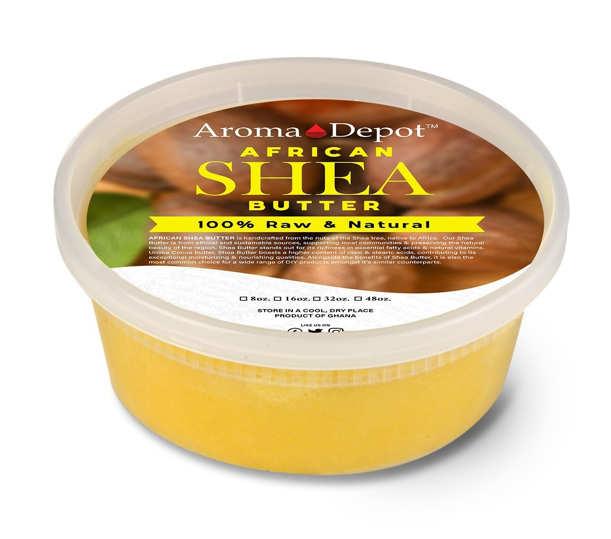 8oz Organic African Shea Butter Yellow Raw From GHANA Natural UNREFINED Pure