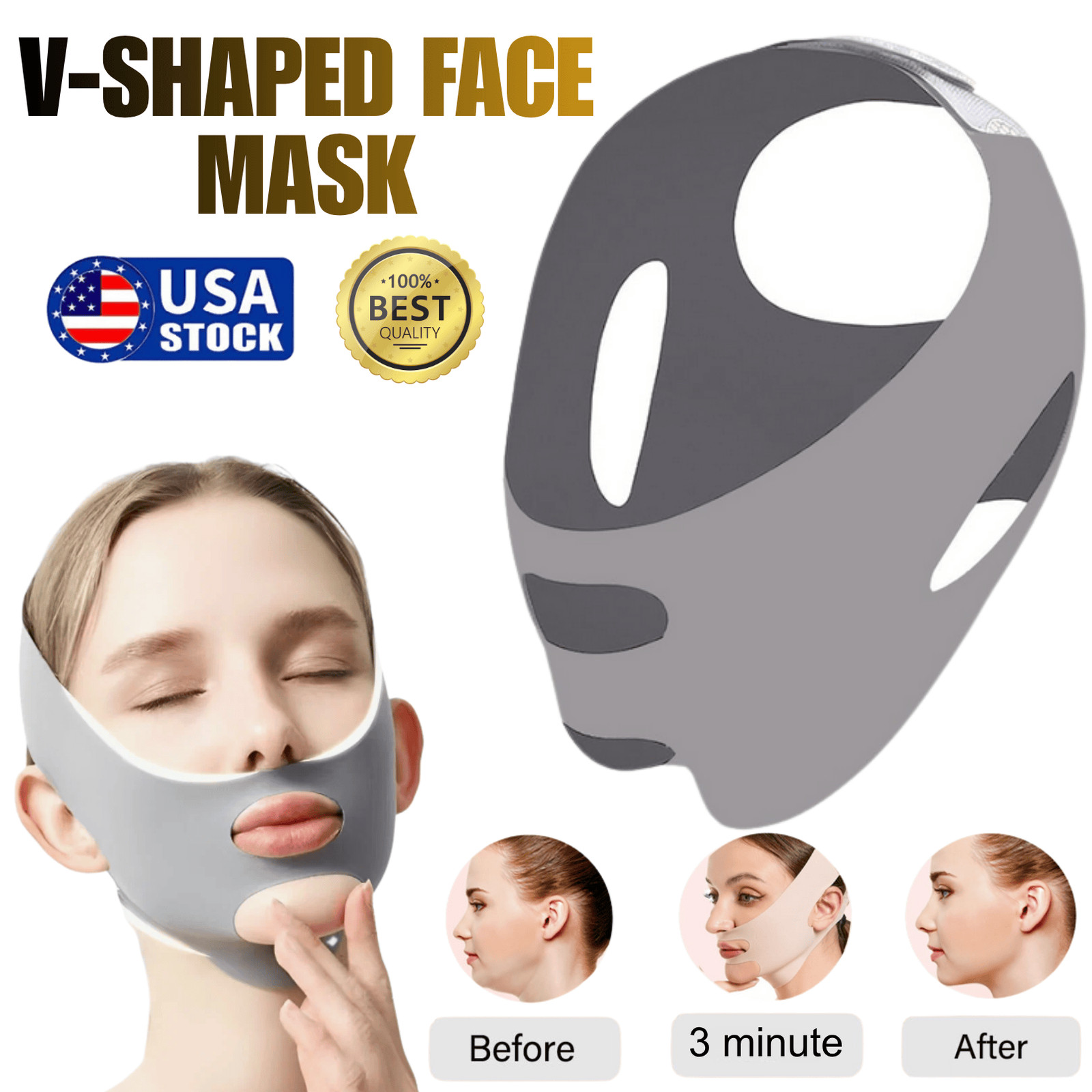 Reusable V Line Face Lifting Belt Anti-Wrinkle Slimming Double Chin Reducer Mask