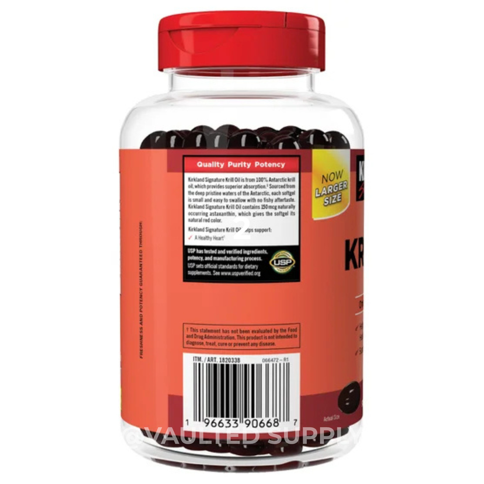 Kirkland Krill Oil 500mg, 180 Softgels • Omega-3 + Astaxanthin Exp Jan / 2027