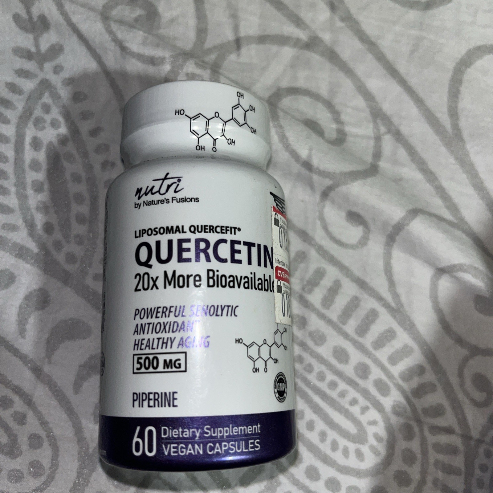 Nutri By Nature’s Fusions Quercetin Dietary Supplement 500 mg 60 Caps Exp. 07/26