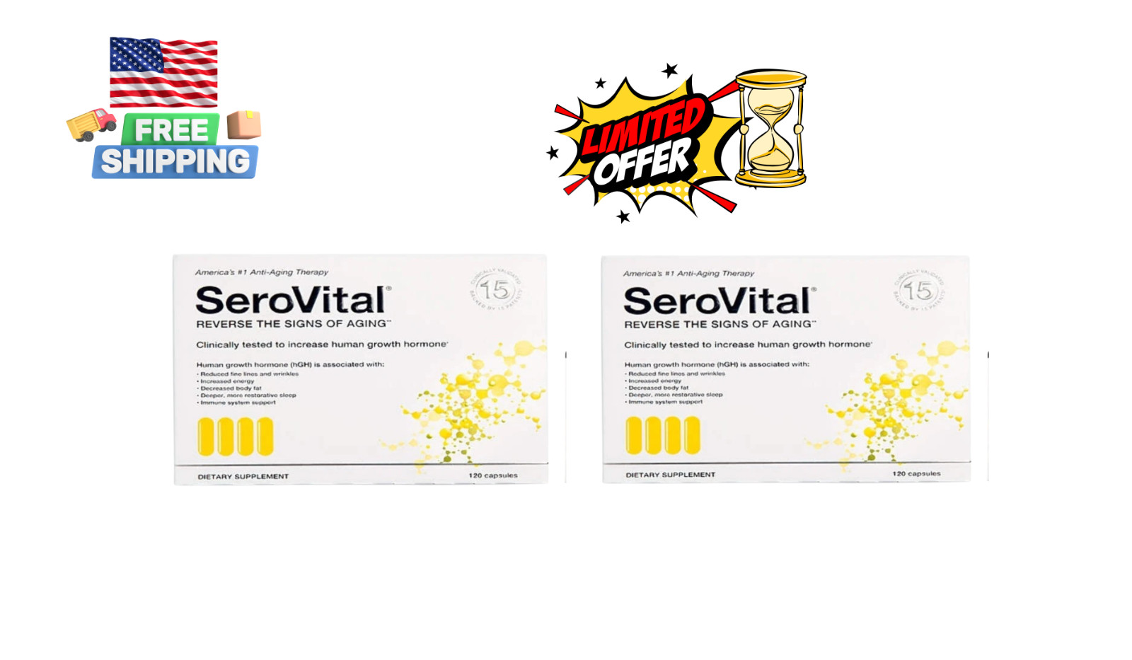 2 x SeroVital Dietary Supplement for Healthy Aging – 120 Capsules | EXP 2027