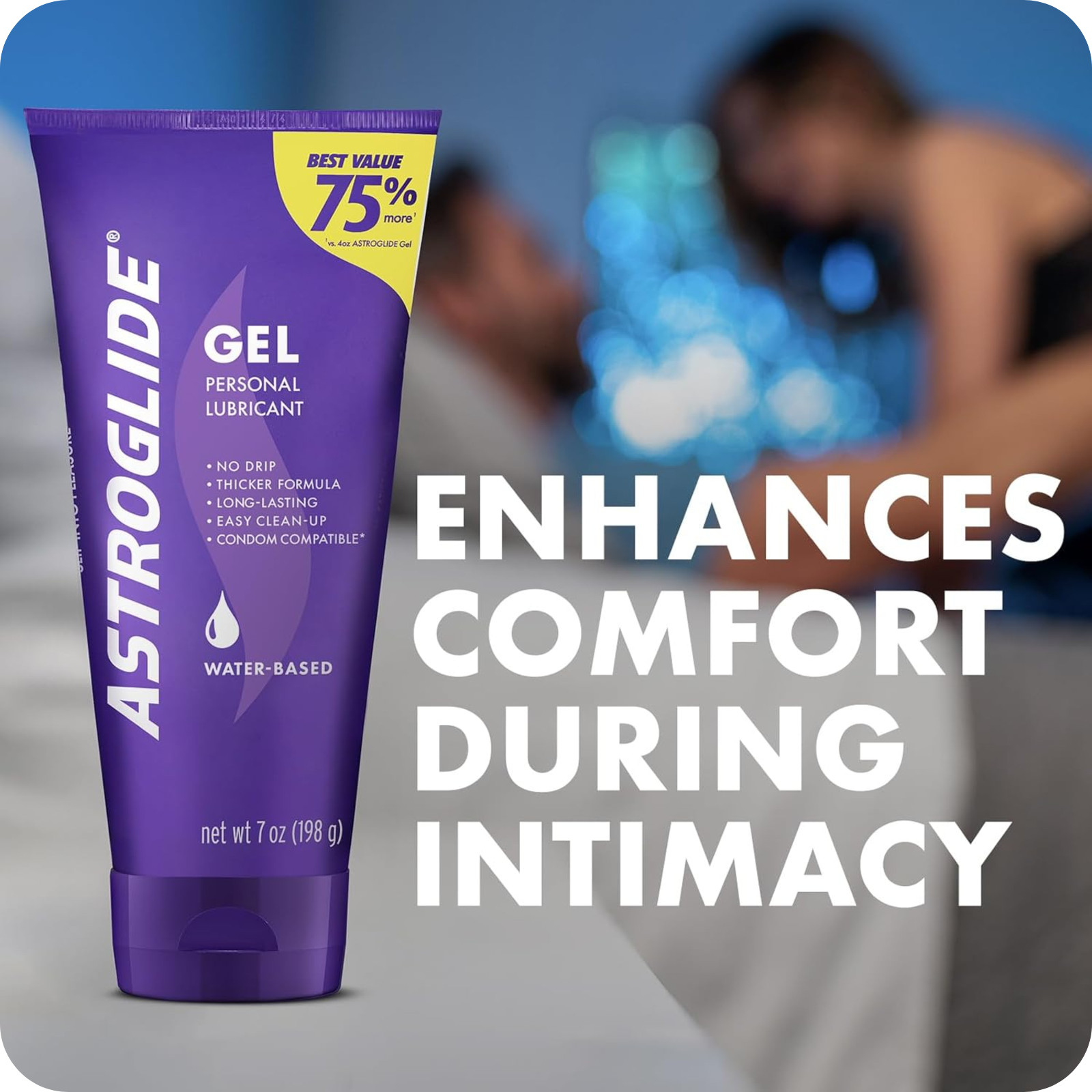 Astroglide Water-Based Gel Personal Lubricant 7 oz Toy Safe No Drip