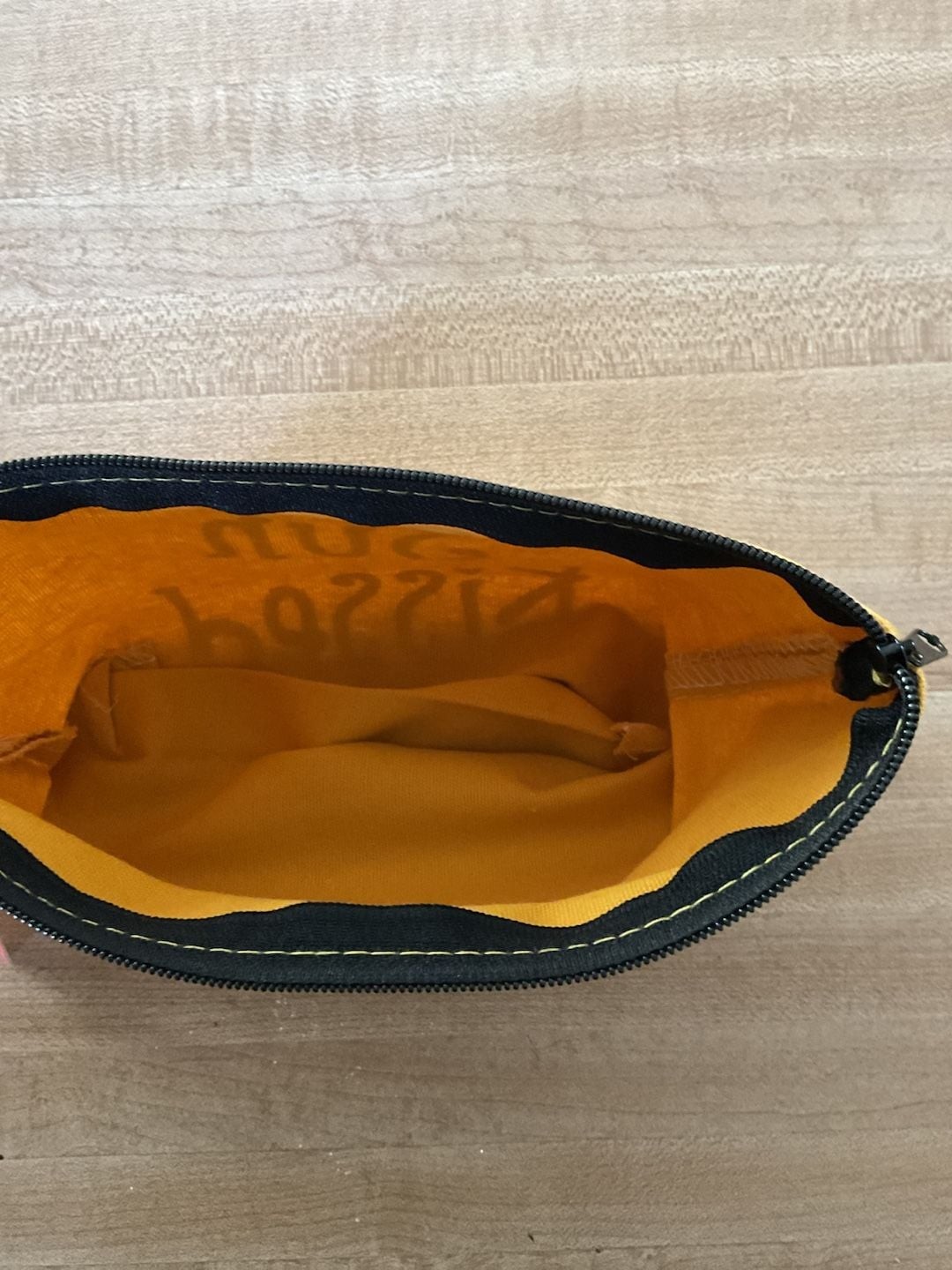 Sun Kissed Yellow Canvas Zipper Pouch Cosmetic Bag