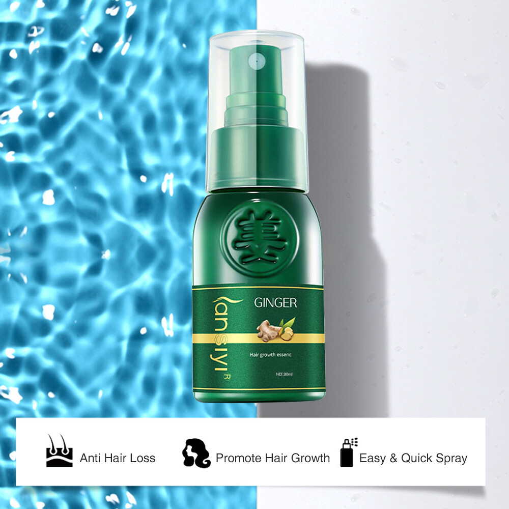 Herbal Ginger Hair Growth Spray Anti Hair Loss Treatment Dense Regrowth Essence.