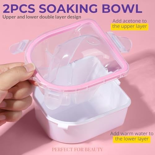 10Pcs Nail Soaking Bowl Kit 2 Soak Off Bowl Nail Soaking Bowl Milk and Honey