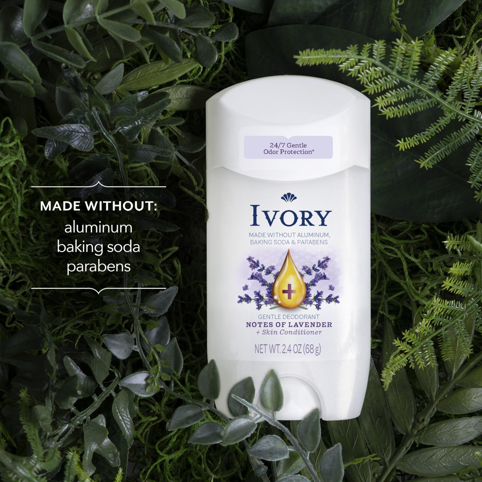 Ivory Aluminum Free Deodorant, 2.4oz (Pack of 6)