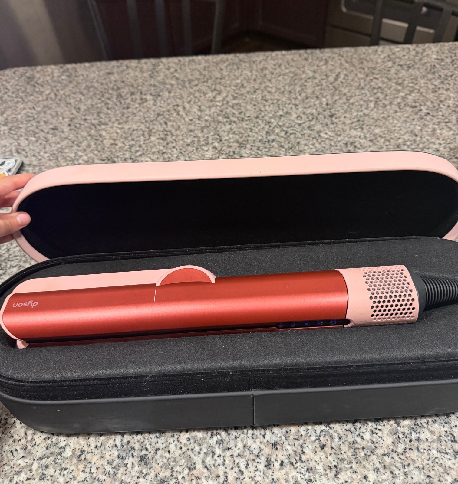Dyson Airstrait Wet-to-Dry Straightener Adjustable Heat, Strawberry Bronze, Case